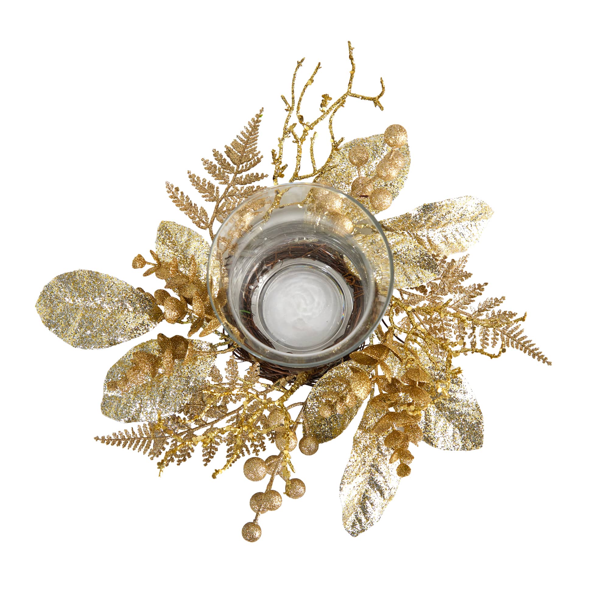 10" Golden Artificial Christmas Candelabrum